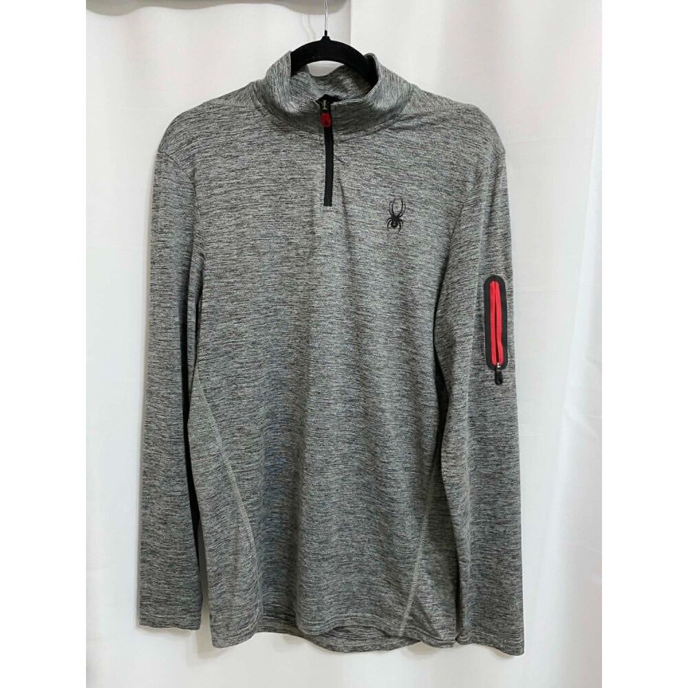 Spyder Active Gray Quarter Zip Pullover Athletic Top Men's Medium